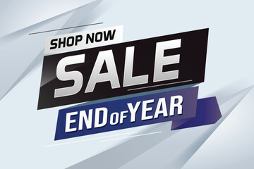 End of year Sale word concept vector illustration with lines and 3d style, landing page, template, ui, web, mobile app, poster, banner, flyer, background, gift card, coupon, label, wallpaper 