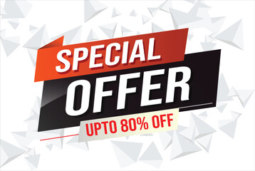 Special offer word concept vector illustration red modern futuristic 3d style for landing page template ui web mobile app poster banner flyer background gift card coupon label wallpaper 