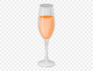 Watercolor champagne glass drink summer party celebration concept clipart. Vector.