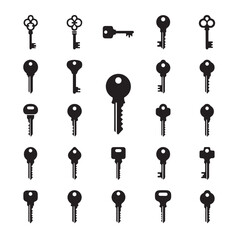 Collection of antique and vintage skeleton keys, perfect for security or decorative design