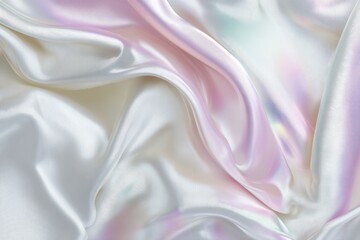 Fototapeta premium Iridescent Fabric with Flowing Folds and Pastel Highlights