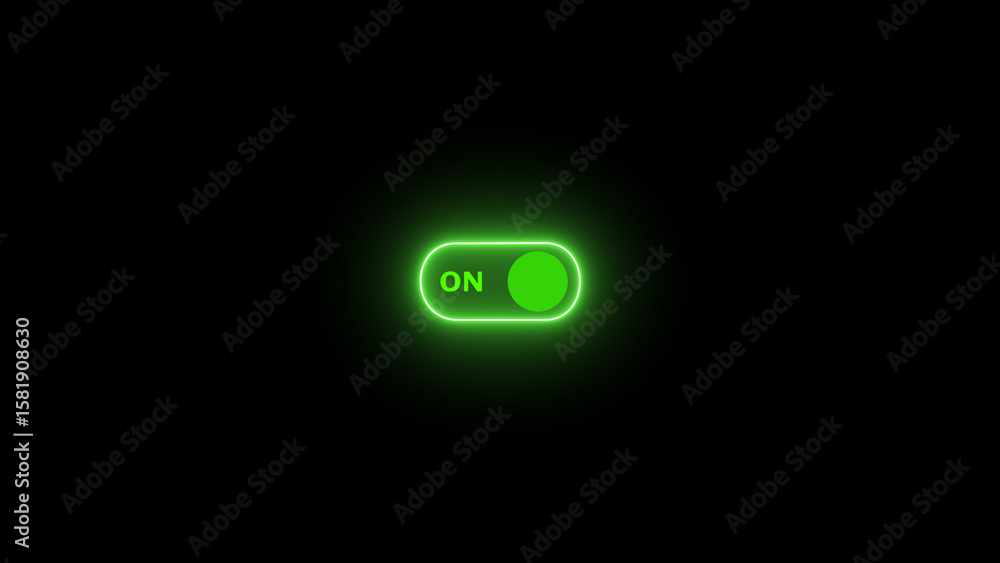 Poster on off power button. switch on switch off icon. press start button sign isolated black background.
