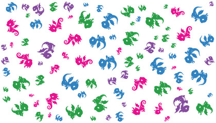 Baby Dragon Pattern Vector
