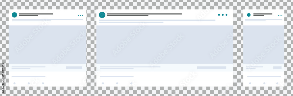 Poster web interface mockup: a collection of three blank, modern web interface mockups, each meticulously d