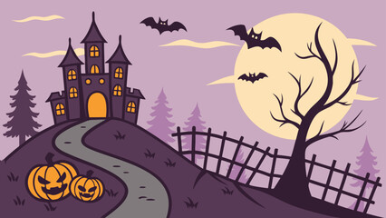 A cute ghost is riding a party horn isolated on white background