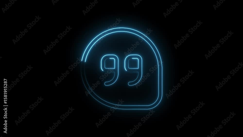 Poster neon light animation of number ninety nine on black background for countdown timers