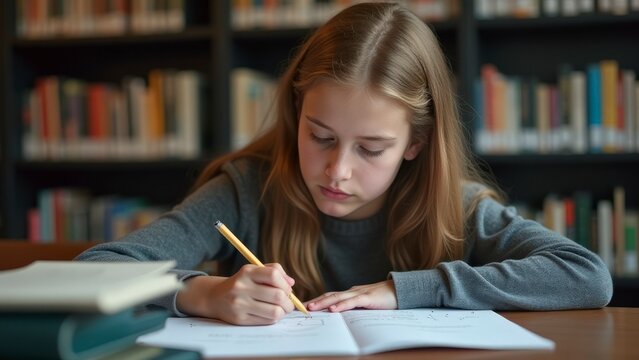 Engaged students in a library focused on advanced mathematics education - Powered by Adobe