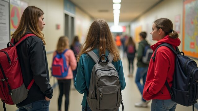 Students Participating in Emergency Evacuation Drill for Safety Education - Powered by Adobe