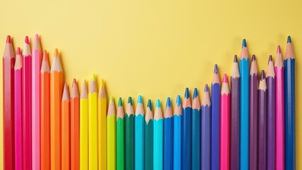 Colorful School Supplies Arrangement for Creative Learning and Education