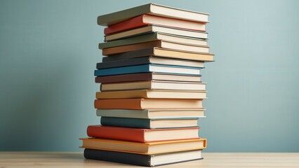 Students Engaged in Learning with Stacked Schoolbooks and Backpacks in Classroom Environment