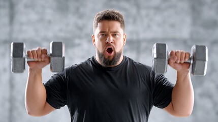 Strength training session fitness enthusiast lifts weights indoors motivational gym environment