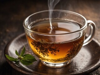 Freshly Brewed Tea with Steam