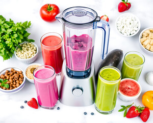 Healthy Smoothie Preparation with Fresh Fruits and Vegetables