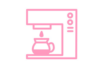 シンプルコーヒーメーカアイコン（ピンク）