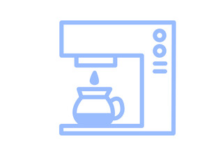 シンプルコーヒーメーカアイコン（ブルー）