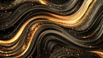 Abstract swirling design with golden highlights