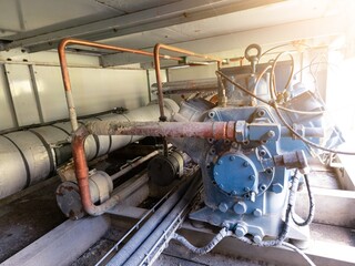 Installation unit of chiller  compressor  in induatrial  refrigerant  hvac system.