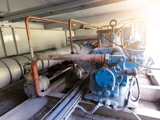 Installation unit of chiller  compressor  in induatrial  refrigerant  hvac system.