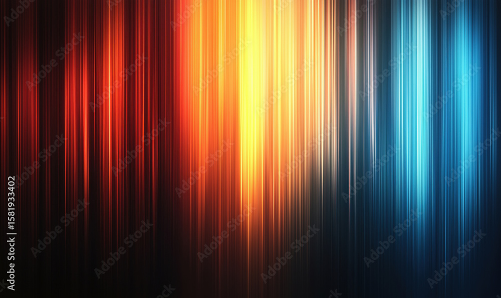 Poster abstract light streaks in vibrant colors creating dynamic visual effects.