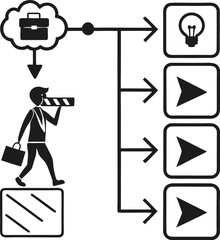 education journey planning steps silhouette vector