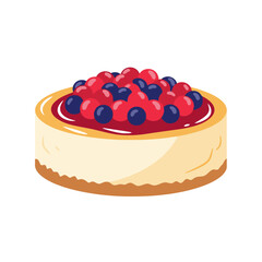 Berry Topped Cheesecake Dessert Illustration
