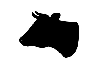 Bull and cow head silhouette vector, Cow skull silhouette