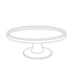 Elegant Cake Stand Outline - Minimalist Design
