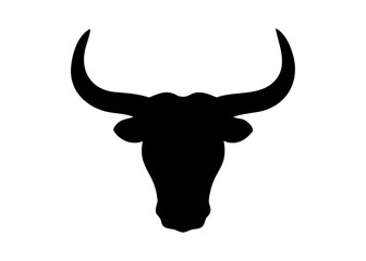 Bull and cow head silhouette vector, Cow skull silhouette