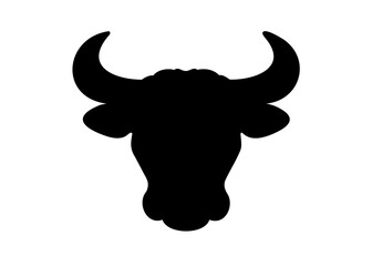 Bull and cow head silhouette vector, Cow skull silhouette