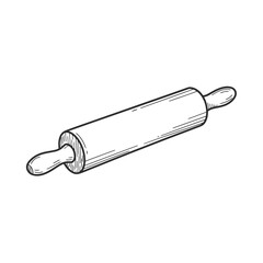 Rolling Pin Sketch: Culinary Tool Illustration