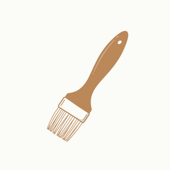 Simple Brown Paintbrush Vector Illustration