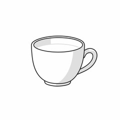 Minimalist Cup Illustration - Coffee, Tea, Milk Graphic