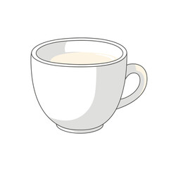 Cup of Creamy Drink, Simple Illustration