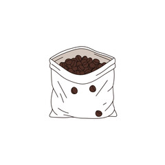 Coffee Bean Sack Illustration: Freshly Roasted Goodness