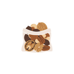 Nut Mix in Bag - Healthy Snack Illustration