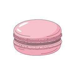 Pink Macaron Illustration: Sweet Treat Pastry