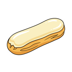 Creamy Eclair Pastry, Sweet Dessert Illustration