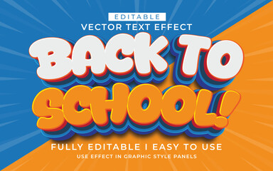 3d editable back to school text effect typography style template