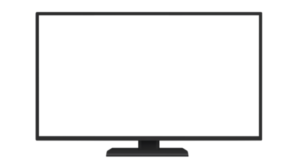 Modern display presents a sleek design isolated on transparent background.