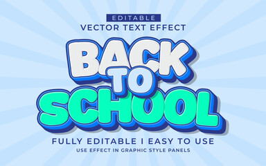 3d editable back to school text effect typography style template