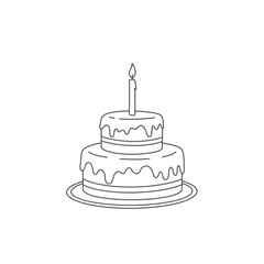 Birthday Cake Outline - Celebration Icon