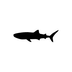 Fototapeta premium Whale shark silhouette icon vector flat design.
