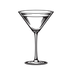Martini glass with liquid vintage Art cocktail glass drinkware