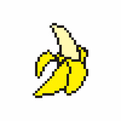 pixelate yellow banana vector illustration