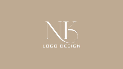 Minimalist NK monogram with artistic line typography, ideal for personal or lifestyle branding, startups, and elegant logo needs.