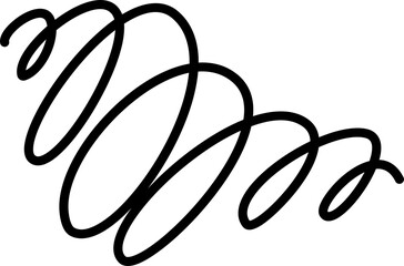 Set of spiral line doodle style. Design elements