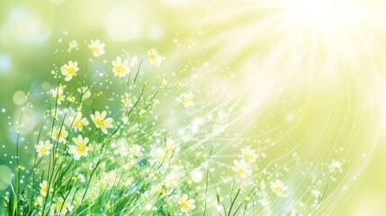 Obraz premium Spring flowers in sunbeams