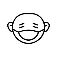 face mask Line Icon Symbol Pictogram Outline