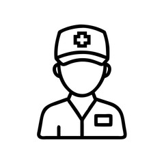paramedic 3 Line Icon Symbol Pictogram Outline