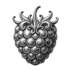 PNG Intricate ornamental raspberry illustration.